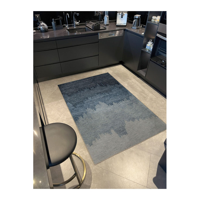 Tapis décoratif moderne beige à motif abstrait et lavable à la machine, Rectangle 3 pi 3 po x 4 pi 11 po