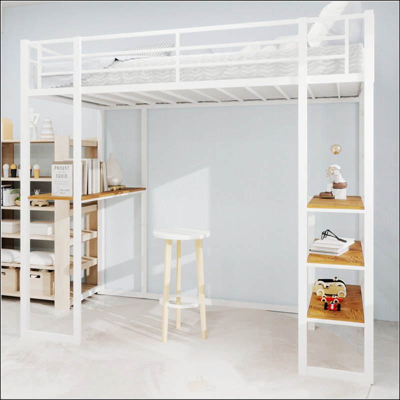 Iron Frame Bed With Bed And Table