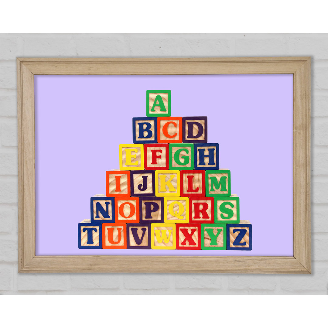 Alphabet Blocks Lilac - Einzelner Bilderrahmen Druck