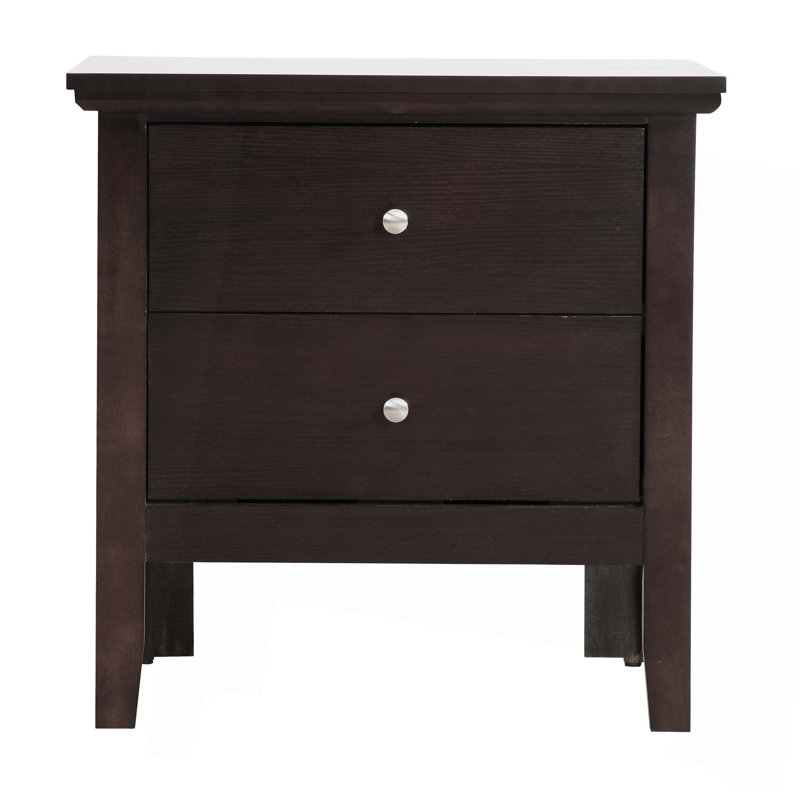 Elegant Transitional Nightstand for Bedroom, Espresso