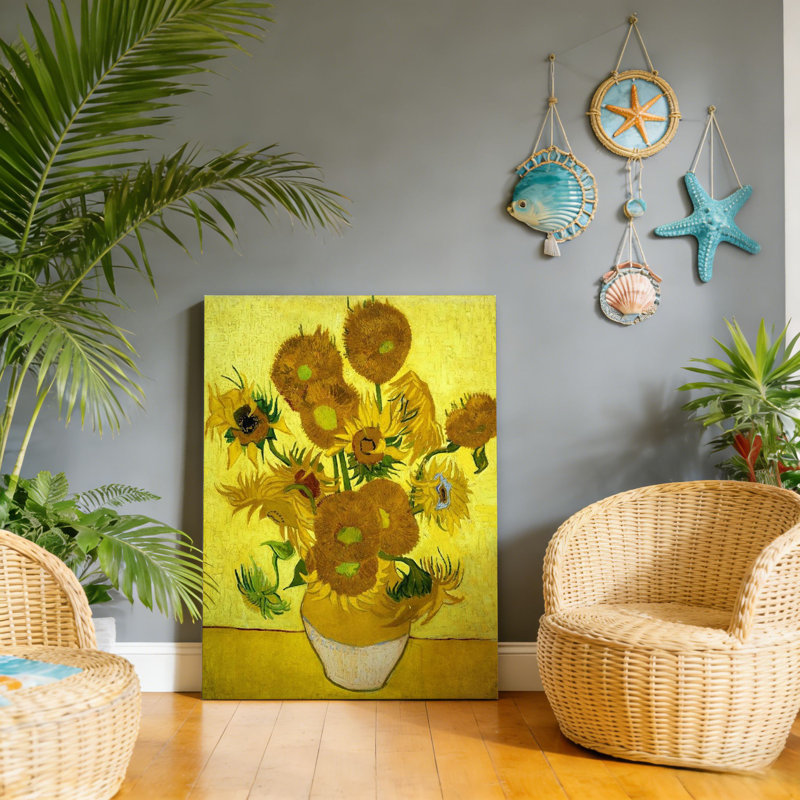 Vase tournesol, 20 x 30 pouces, cadre mural en bois à l'arrière