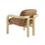 Fauteuil d'appoint rembourré moderne en similicuir avec cadre en bois naturel 1pc-622687582