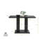 Eubanks Double Pedestal High Gloss Dining Table Set with 4 Luxury Faux Leather Dining Chairs-1338948166-1338948186