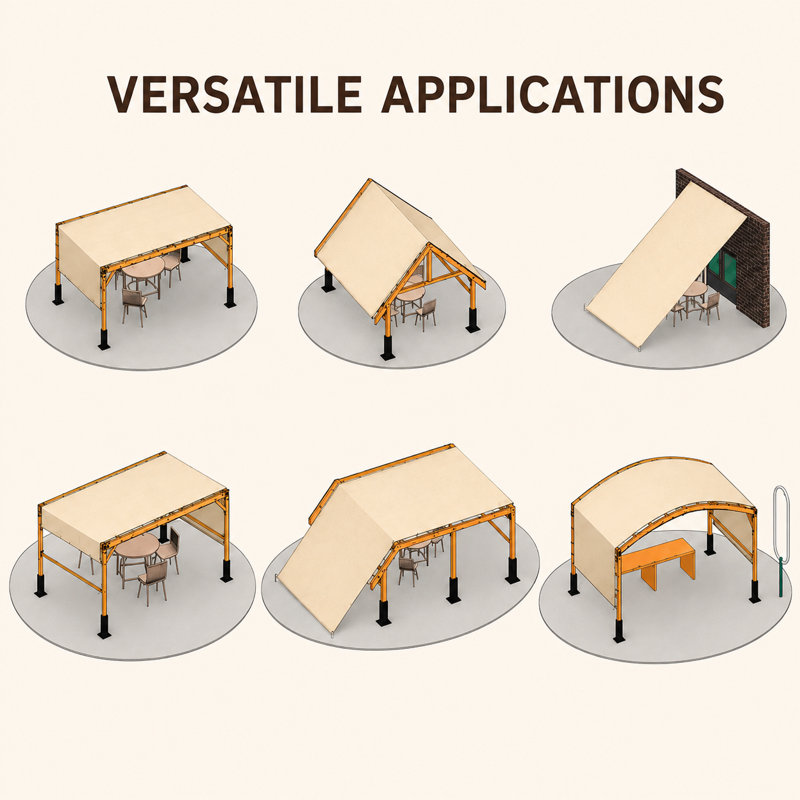 Auvent de remplacement pour abat-jour haute densité Colourtree Pergola, H 108 po x l 228 po x P 0,25 po, Brown