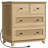  Mikels 26.9"W Rattan Nightstand with Charging Station & Drawers Boho End Tables Living Room-1340312209