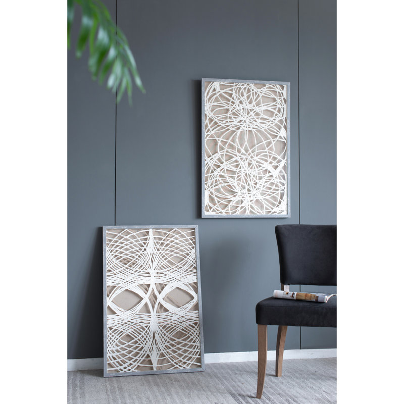 Of 2 Paper Leaf Shadow Box Wall Feature, 23.5X1x35.5", Gray-Washed Frame, Complex Structure, Enhances Office & Family Areas 2 Accent, Gray Wash Sophisticated Creation, Decorates Contemporary Spaces