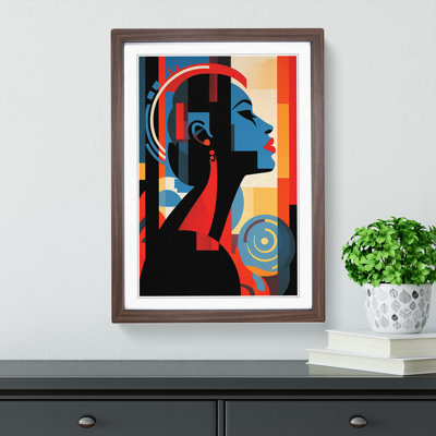 Woman Constructivism No.2 - Single Picture Frame Print on Wood