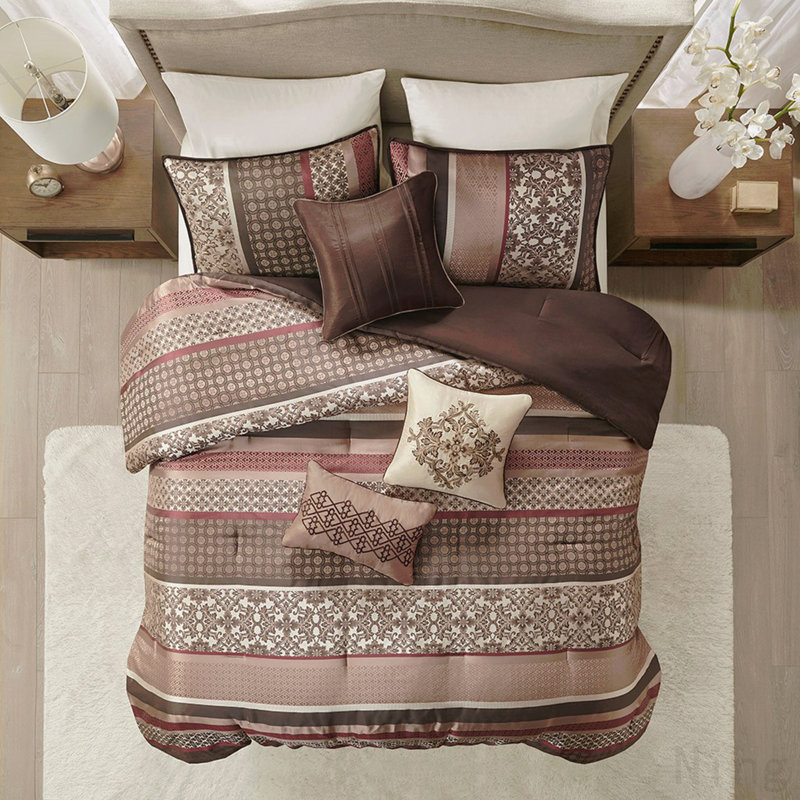 Ensemble d'édredon 7 pièces Red King, King Comforter + 6 Additional Pieces