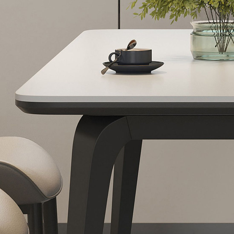 White rock plate rectangular dining table, 29.53"H x 62.99"L x 31.5"W