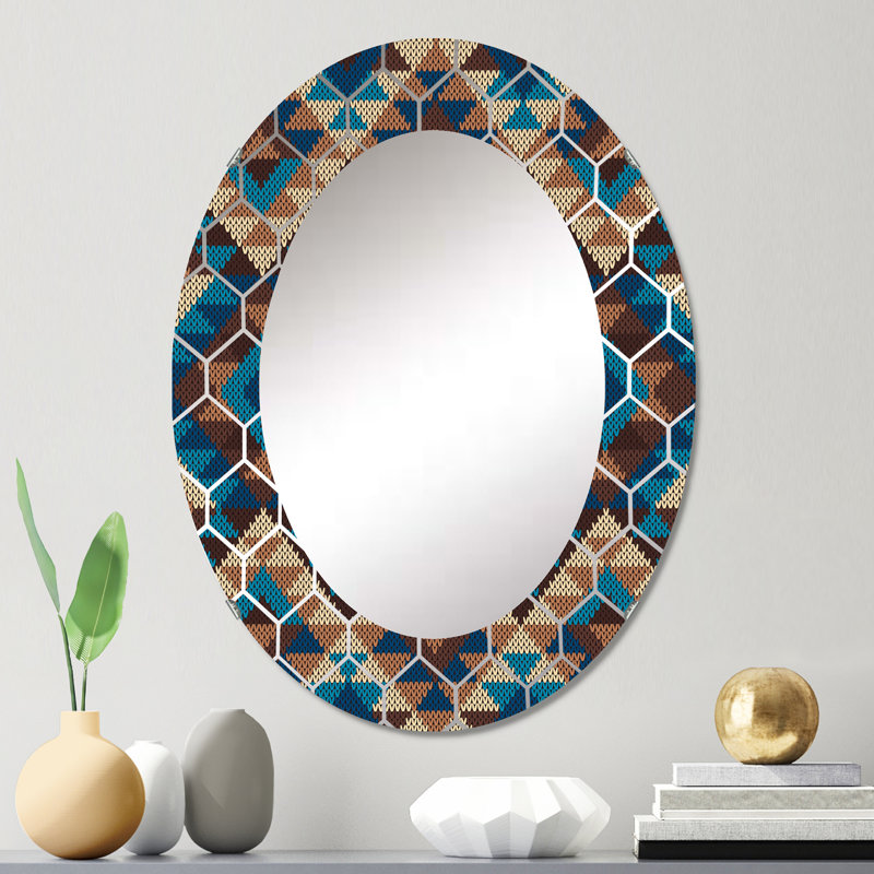 Tribal Aztec Geometrics - Miroir mural moderne, 30 po x 20 po
