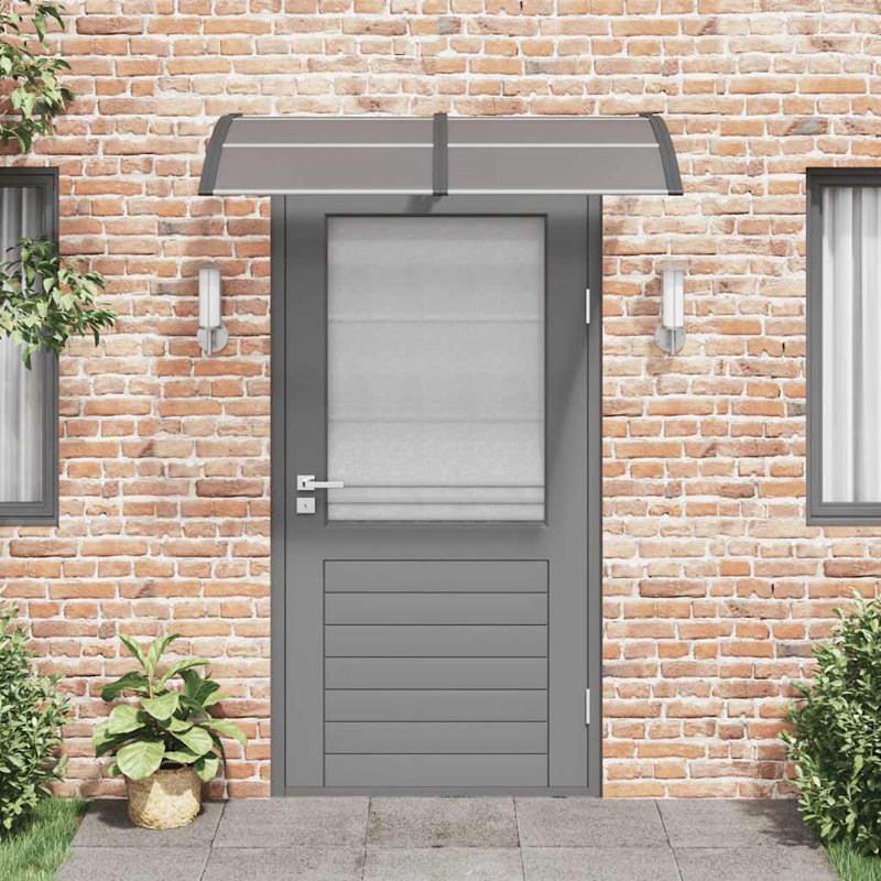 Door Canopy Black Polycarbonate 59.1 x 39.4 in Durable Outdoor Door Rain Shade, Black