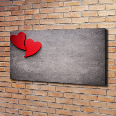 Red Hearts - Wrapped Canvas Print