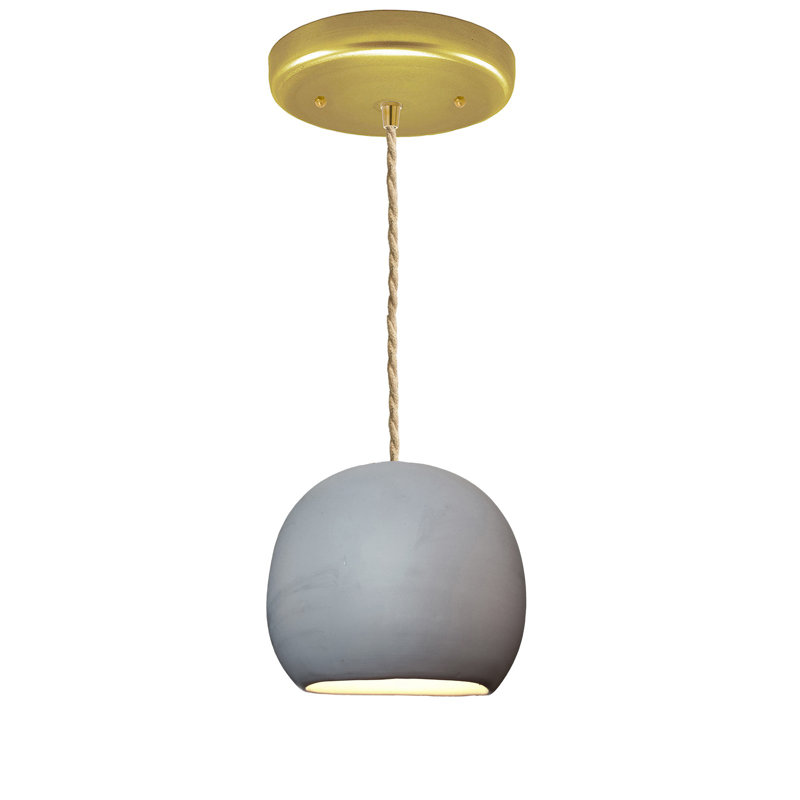 Geode 1 - Light Pendant, White, Ship Rope Cord