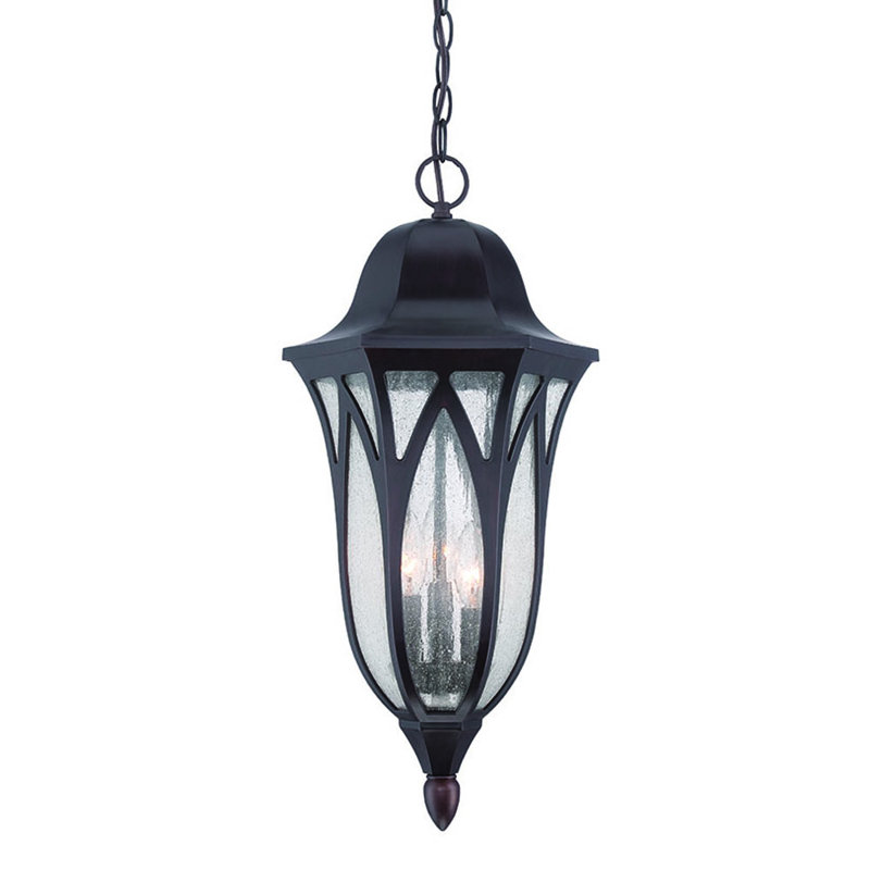 Lanterne suspendue 3 lumières Besaw, Bronze huilé