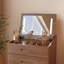 Meuble-lavabo en bois massif 3 en 1 Anita avec miroir rabattable, fauteuil caché, éclairage DEL réglable et prise de courant, coiffeuse de maquillage entièrement assemblée-1423437184-1432550888
