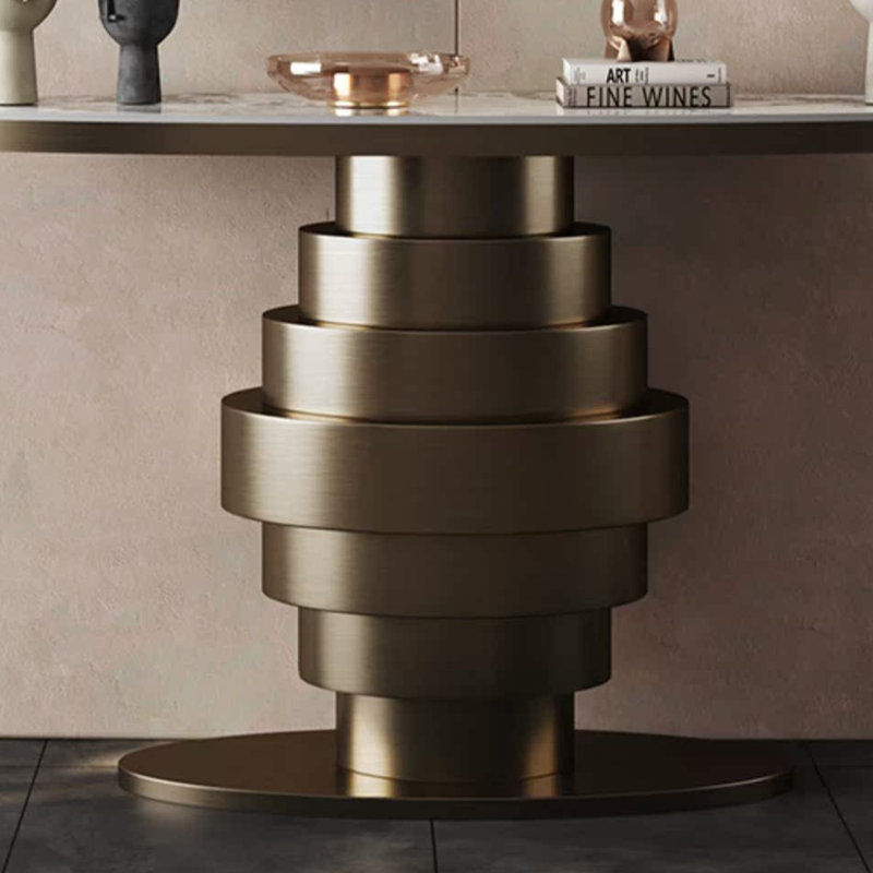 Console de style français en pierre frittée, H 33,4 po x l 47,2 po x P 13,7 po