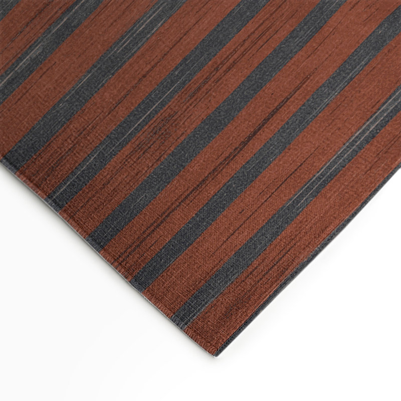 Tapis intérieur / extérieur brun HorizontalStripes, Rectangle 9 pi x 12 pi