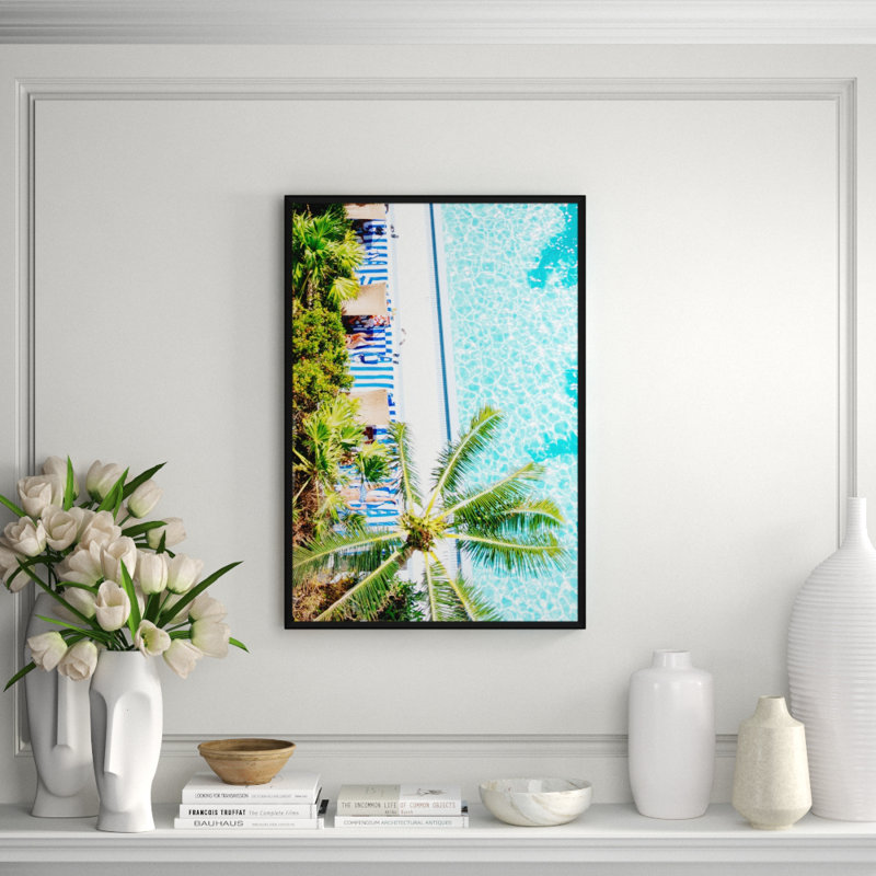 Palms And Pool Cabanas Giclee Print by Soicher Marin Archives, White