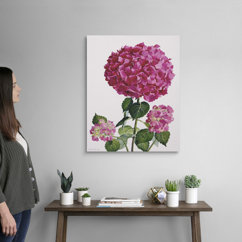 Hydrangea, art mural sur toile, Toile tendue, H 30 po x l 24 po x P 1,25 po