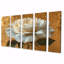 Ensemble de 5 roses en fleurs sur fond doré - Rose-397204954