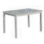 5 tables de salle à manger en bois dans un abat-jour gris argenté, table rectangulaire avec décor en cristal et 4 chaises rembourrées souples pour la décoration