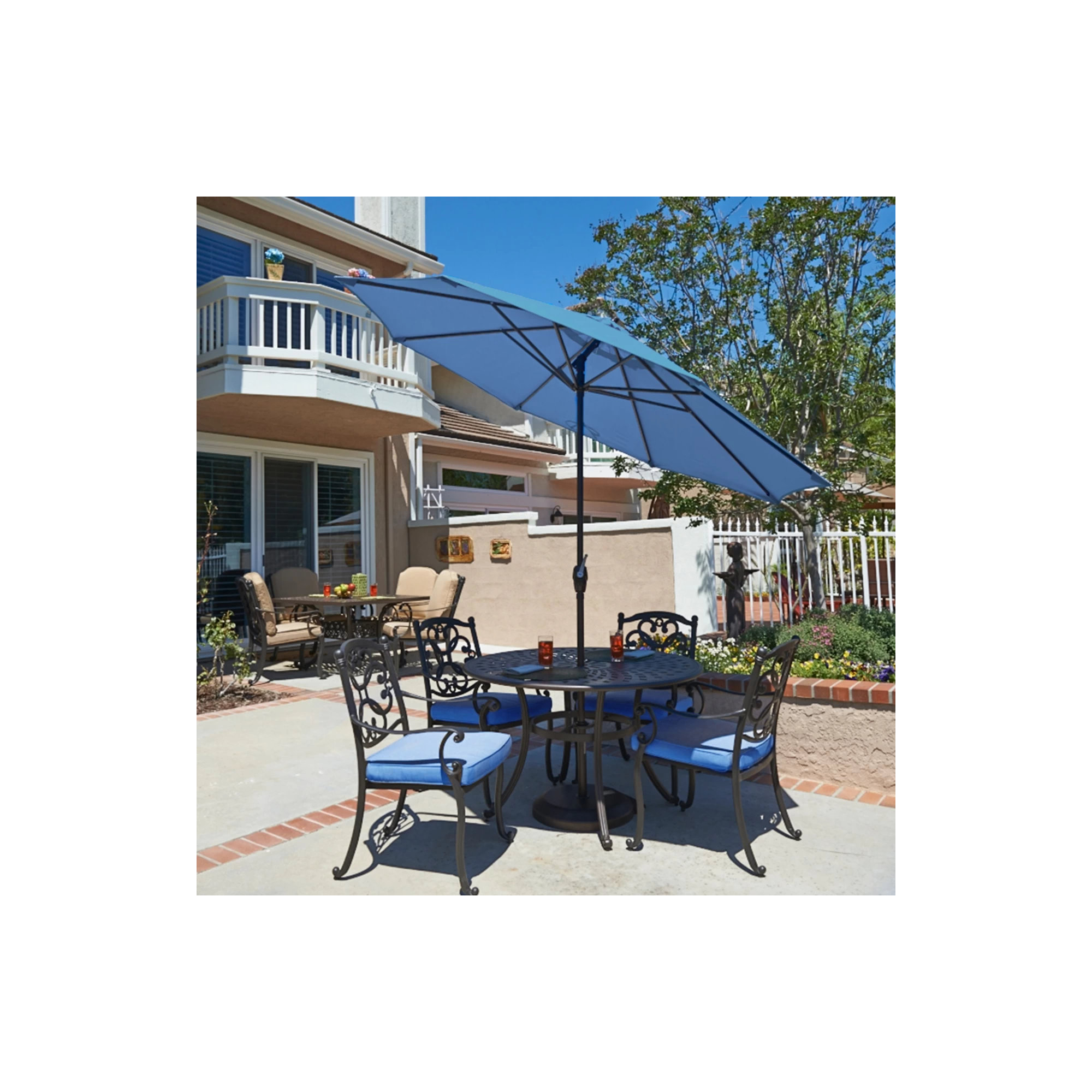 Stevie 108'' Outdoor Umbrella, Frost Blue Performance