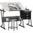 Studio Designs Eclipse Adjustable Drafting Table With Slide-Up Pencil Ledge, Under Desk Storage Shelf, And Included Padded Stool
