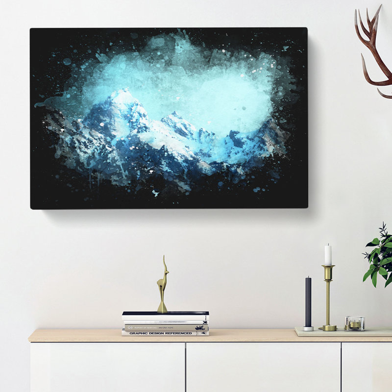Mountain Blues - Wrapped Canvas Painting, 40cm H x 60cm W x 3cm D
