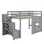 Lit mezzanine simple avec escalier de rangement intégré et coin-fenêtre intégré-1280234283