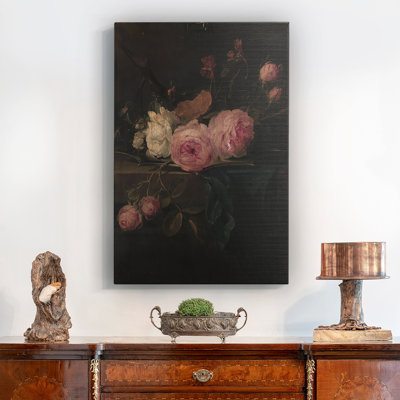 Motif floral rétro - impression sur toile tendue