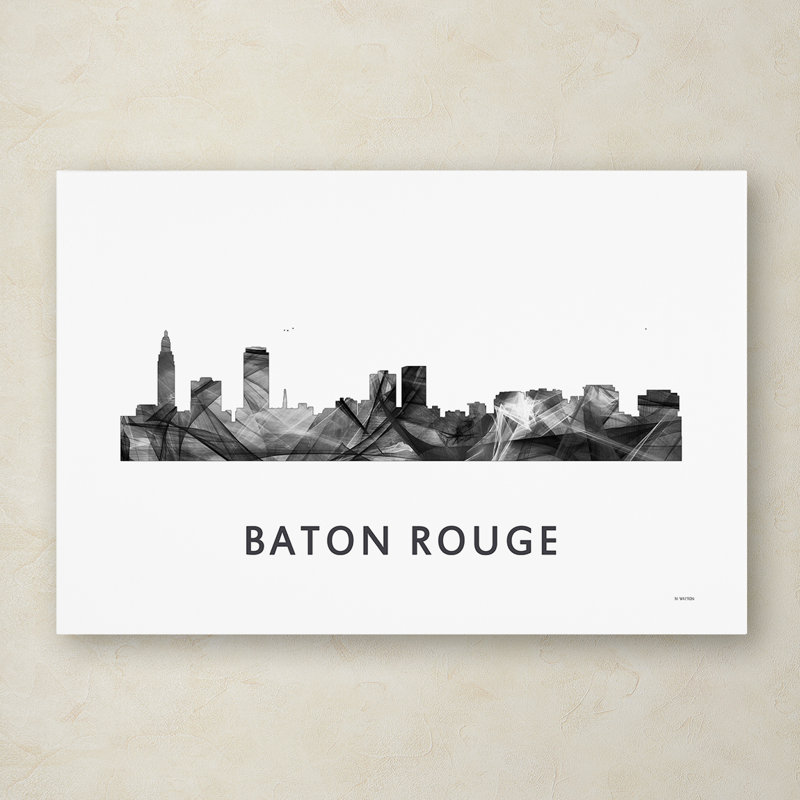 « baton rouge louisiana horizon wb-bw », impression sur toile, H 22 po x l 32 po x P 2 po