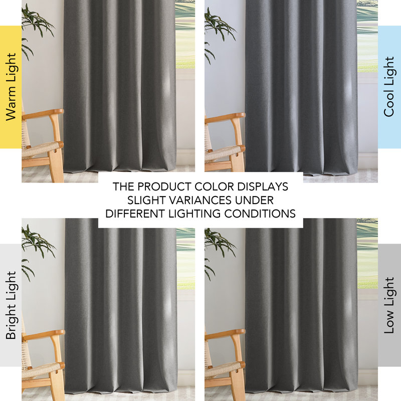 100% Blackout Linen Textured Curtains for Bedroom, Privacy Protection & Noise Reducing Drapes, Insulated Window Treatments for Farmhouse, 2 Panels