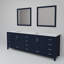 Meuble-lavabo double l 84 po x P 22 po et miroirs 34 po.-196450956-196450957
