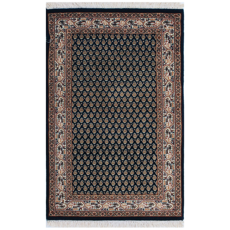 Oriental Area Rug in Navy Blue/Yellow