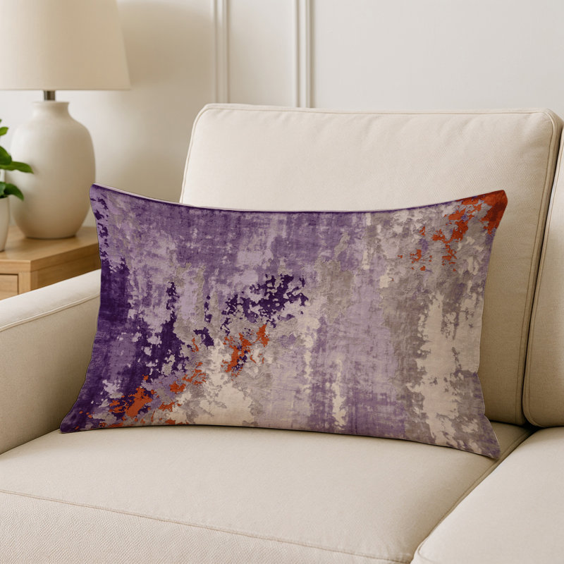 Coussin décoratif intérieur / extérieur gris Modern Modern, Beige abstrait 19, Rectangle H 14 po x l 20 po