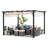 Sunjoy Naples Outdoor Pergola 9 x 12 ft. Patio Black Steel Frame Pergola with Retractable Beige Canopy Shade for Backyard-47916317