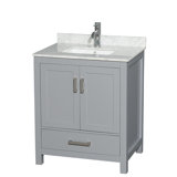 Sheffield 30" Freestanding Single Bathroom Vanity with Marble Top