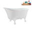 Baignoire de trempage sur pied 51 po en acrylique avec bonde, pattes et plateau en bambou Streamline-72770758-76231168