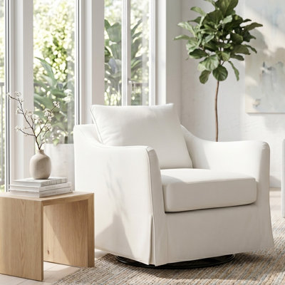 Moody Slipcover Swivel Armchair
