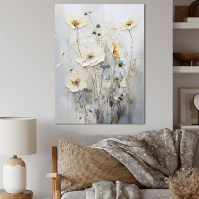 Motif floral blanc sur fond blanc