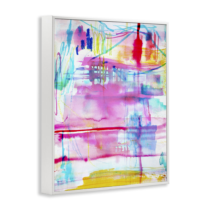 Picnic Party Composition Framed Giclee, design by Gemma Bardot, 14" H x 11" W, Coastal White Framed Giclee