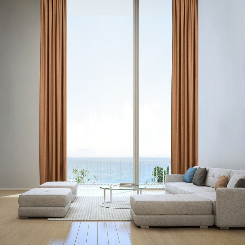 Extra Wide & Extra Long Custom Made Decorative Single Panel, Cappuchino, 52" W x 252" L