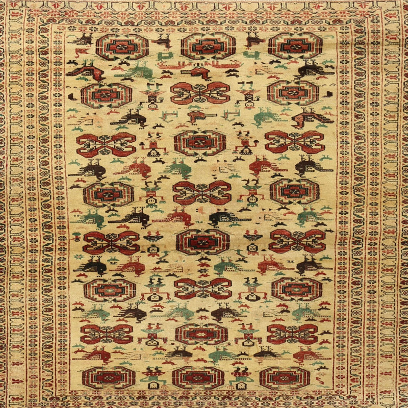 Tapis beige Southwestern, Rond 4 pi