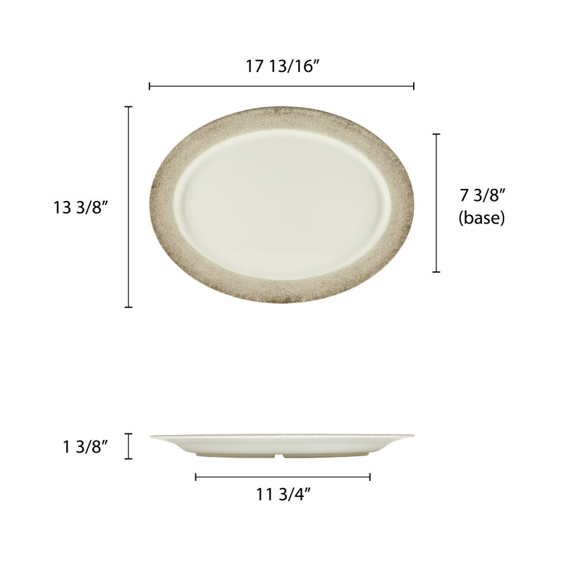 Thunder Group Inc. Jazz Melamine Platter, 1.46" H x 17.95" W x 13.5" D