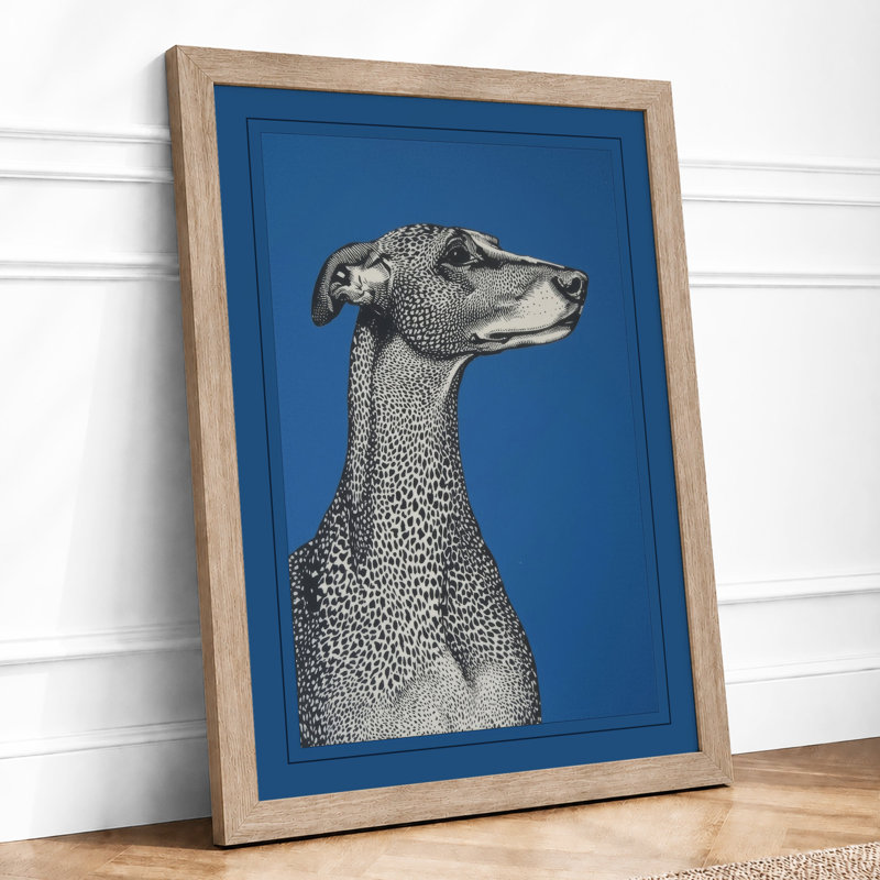Greyhound Profile Modern - Print, Oak, A4 - 29.7 x 21.0 cm
