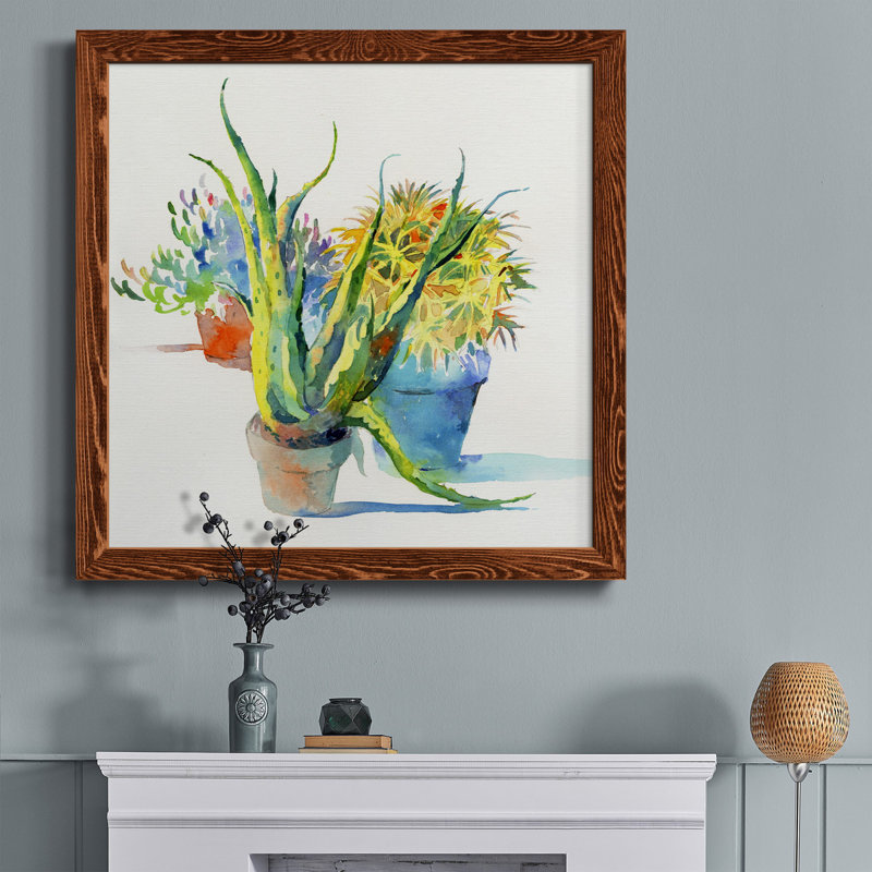 Poppy Party - Peinture sur toile encadrée, H 35,5 po x l 35,5 po x P 1,5 po, Érable encadré