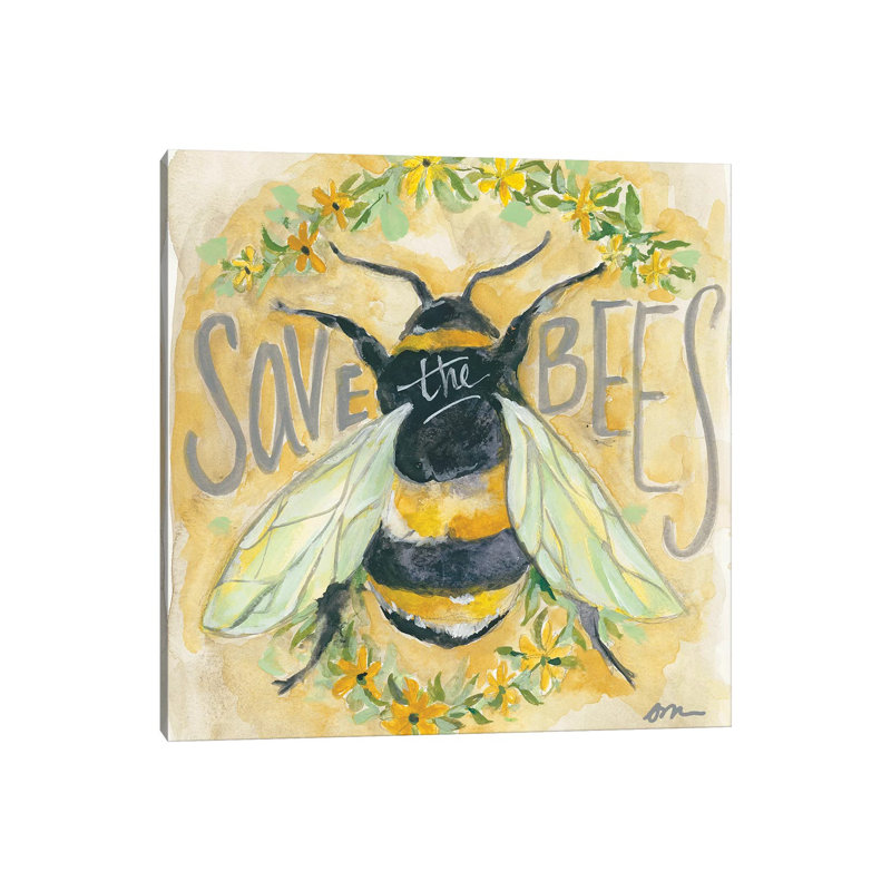 Save The Bees by Jessica Mingo - Wrapped Canvas Gallery-Wrapped Canvas Giclée, 45.72cm H x 45.72cm W