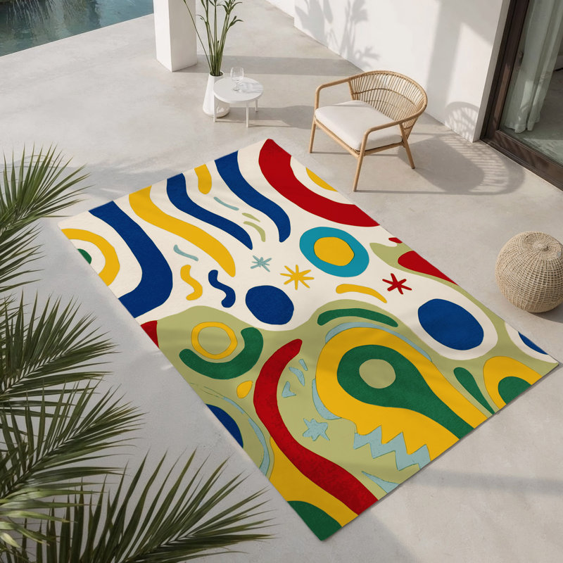 Tapis intérieur et extérieur Jubilant Pop, Rectangle 1 pi 6 po x 2 pi 6 po