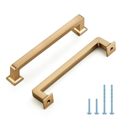 Champagne Bronze Cabinet Handles Zinc Pulls 5 Inch 10 Pack，Solid Zinc Alloy, Simple Installation, Screws Included, Drawer Pulls for Kitchen Cupboard