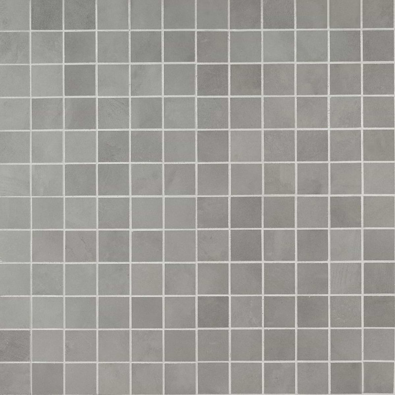 Clay 12x12 Matte Concrete Look Porcelain Mosaic Tile, Fancy Gray